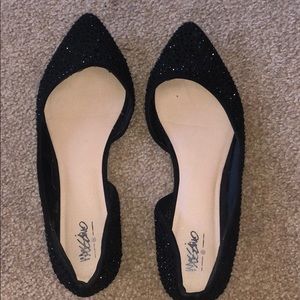 Sparkly black flats